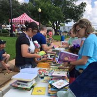 One of the many booths and activities related to literacy at the festival.